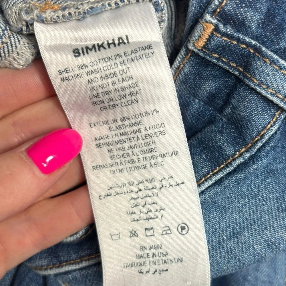 SIMKHAI Women’s Wiley Cropped Tapered Stretch Jeans Size 25
